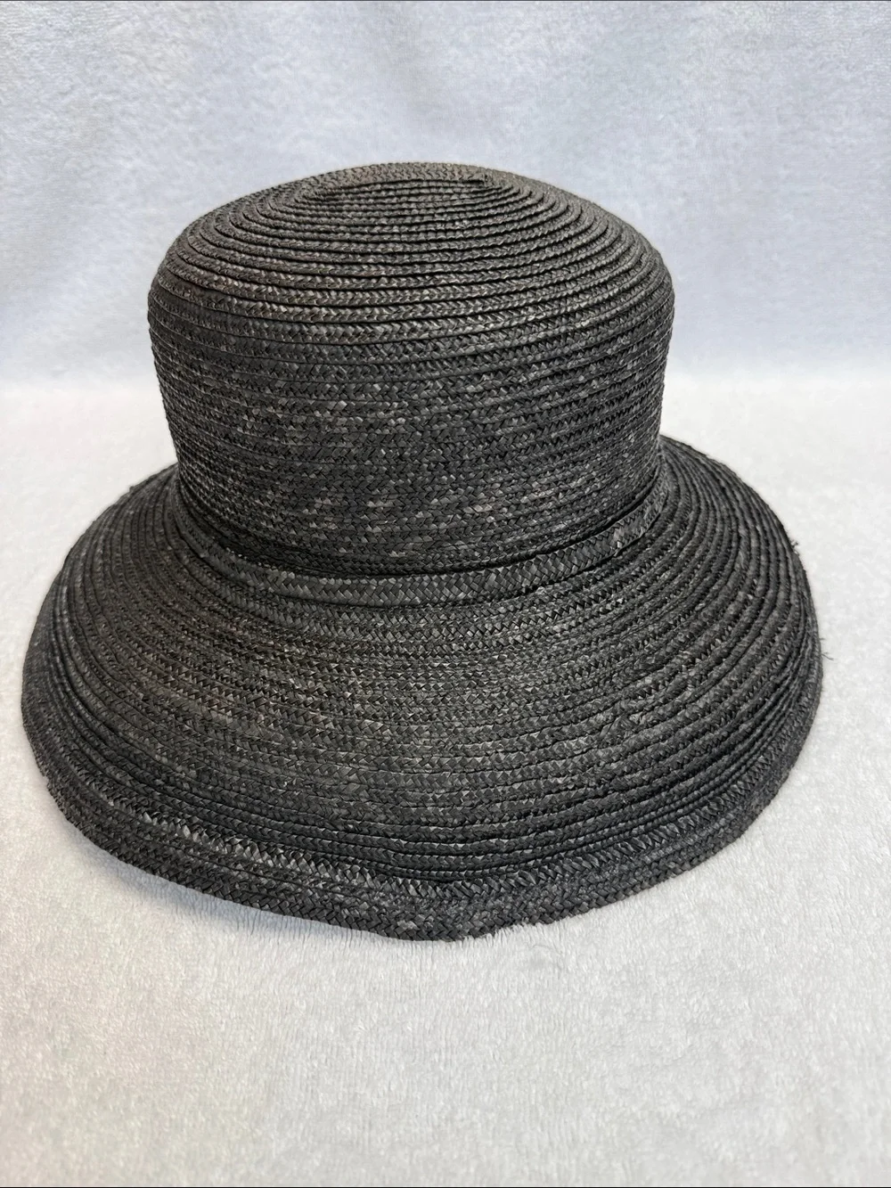 Eric Javits Black Braided Straw Sun Hat | Wire Rim | VGUC - Picture 2 of 11